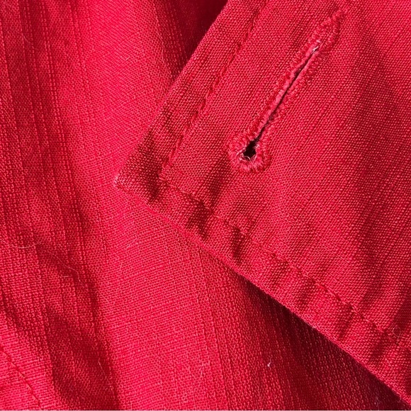 Nine West Red Cropped Pea Coat Jacket Button Up‎ Fitted Casual Medium - Picture 5 of 8